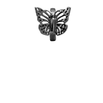 Christina Butterfly ring i sort sølv køb det billigst hos Guldsmykket.dk her